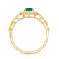 Vintage Looking Emerald Engagement Ring with Diamond Halo