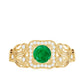 Vintage Looking Emerald Engagement Ring with Diamond Halo