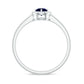 Dainty Blue Sapphire and Diamond Floating Halo Ring