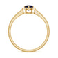 Dainty Blue Sapphire and Diamond Floating Halo Ring