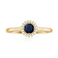 Dainty Blue Sapphire and Diamond Floating Halo Ring