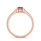 Genuine Ruby Promise Ring with Diamond Halo