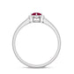 Genuine Ruby Promise Ring with Diamond Halo