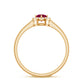Genuine Ruby Promise Ring with Diamond Halo