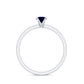 Real 0.9 Carat Blue Sapphire Promise Ring with Diamonds