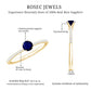 Real 0.9 Carat Blue Sapphire Promise Ring with Diamonds