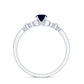 Vintage Inspired Blue Sapphire and Diamond Engagement Ring with Milgrain Details