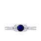 Vintage Inspired Blue Sapphire and Diamond Engagement Ring with Milgrain Details