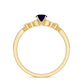 Vintage Inspired Blue Sapphire and Diamond Engagement Ring with Milgrain Details