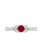 Anillo de compromiso de oro con rubí y diamante de 0,6 quilates para mujer, estilo vintage