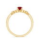 Anillo de compromiso de oro con rubí y diamante de 0,6 quilates para mujer, estilo vintage