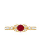 Anillo de compromiso de oro con rubí y diamante de 0,6 quilates para mujer, estilo vintage