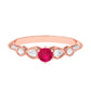 Genuine Ruby Vintage Inspired Engagement Ring with Diamond
