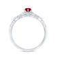 Genuine Ruby Vintage Inspired Engagement Ring with Diamond