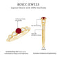 Genuine Ruby Vintage Inspired Engagement Ring with Diamond