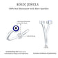Bezel Set Moissanite and Enameled Evil Eye Ring