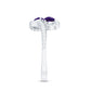 Vintage Inspired Amethyst 2 Stone Bypass Engagement Ring with Diamond