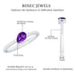Anillo de compromiso de amatista natural de 1 quilate con forma de pera y diamante