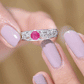 Natural 0.6 Carat Ruby Vintage Looking Engagement Ring with Diamond