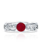 Natural 0.6 Carat Ruby Vintage Looking Engagement Ring with Diamond