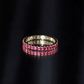French Pave Set Lab Grown Ruby Stackable Eternity Band