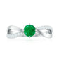 Real Emerald Infinity Promise Ring with Diamond