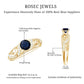 Certified 0.9 Carat Real Blue Sapphire and Diamond Vintage Looking Engagement Ring