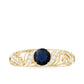 Certified 0.9 Carat Real Blue Sapphire and Diamond Vintage Looking Engagement Ring