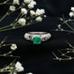 Vintage Looking Emerald and Diamond Engagement Ring for Women