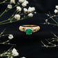 Vintage Looking Emerald and Diamond Engagement Ring for Women