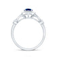 0.6 Carat London Blue Topaz Antique Engagement Ring with Diamond Halo