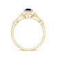 0.6 Carat London Blue Topaz Antique Engagement Ring with Diamond Halo