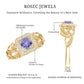 Tanzanite Vintage Looking Engagement Ring with Diamond Halo
