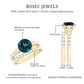 2 Carat Round London Blue Topaz Solitaire Rings Set with Moissanite Band