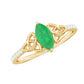 Marquise Cut Emerald Celtic Knot Engagement Ring with Diamonds