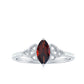 Anillo de compromiso de oro con granate auténtico, diamante marquesa y nudo celta