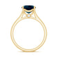 Solitaire Cushion Cut London Blue Topaz Cathedral Engagement Ring