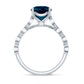 Cushion Cut London Blue Topaz Vintage Engagement Ring with Diamonds