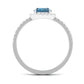 1 Carat Oval Cut London Blue Topaz Classic Engagement Ring with Diamond Halo