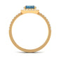 1 Carat Oval Cut London Blue Topaz Classic Engagement Ring with Diamond Halo