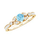 Natural Aquamarine Diamond Engagement Ring With Certificate