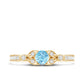 Natural Aquamarine Diamond Engagement Ring With Certificate