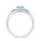 Genuine Aquamarine Engagement Ring with Diamond Infinity Shank