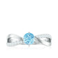 Genuine Aquamarine Engagement Ring with Diamond Infinity Shank