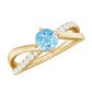 Genuine Aquamarine Engagement Ring with Diamond Infinity Shank