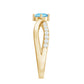 Genuine Aquamarine Engagement Ring with Diamond Infinity Shank