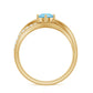 Genuine Aquamarine Engagement Ring with Diamond Infinity Shank