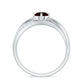 Natural Garnet Engagement Ring with Diamond Infinity Shank