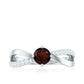 Natural Garnet Engagement Ring with Diamond Infinity Shank
