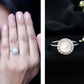 Real 7.4 Carat Freshwater Pearl Engagement Ring with Diamond Halo